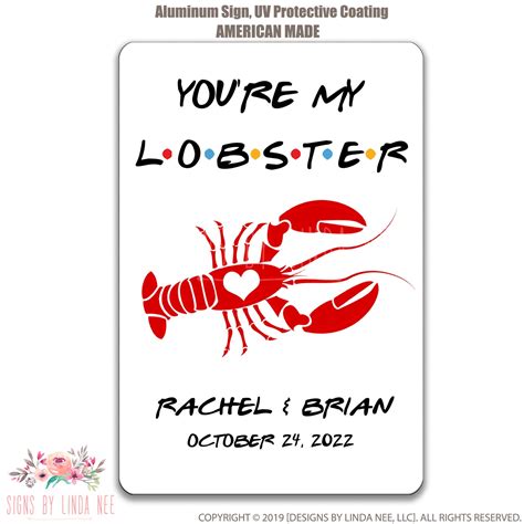 Personalized Youre My Lobster Sign Friends Tv Show Sign Etsy