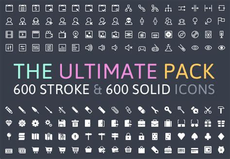 Ultimate Icon Pack 1200 Premium Icons In 3 Formats And 3 Sizes Inkydeals