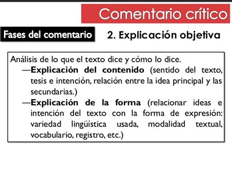 Comentario Crítico De Textos Presentación