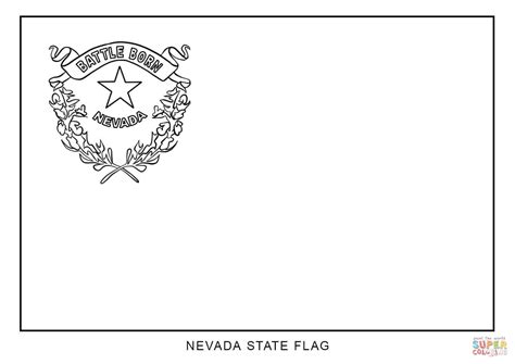 Printable flags coloring cages joined series: Flag of Nevada coloring page | Free Printable Coloring Pages
