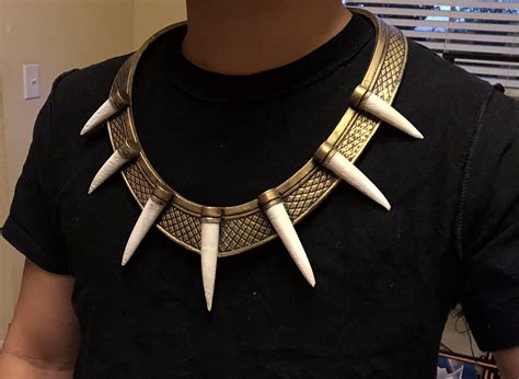Killmonger Necklace Golden Jaguar Necklace Black Panther Etsy