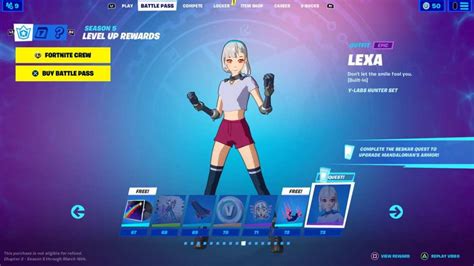 Fortnite chapter 2 season 5 has just gone live, and we've got a preview of the latest battle pass. Fortnite Chapter 2 Season 5: How to Unlock Lexa Anime Skin