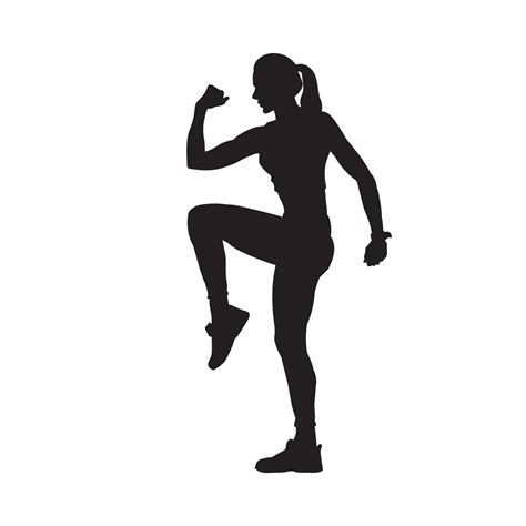 Beautiful Woman Doing Warm Up Exercise Vector Silhouette 13317757