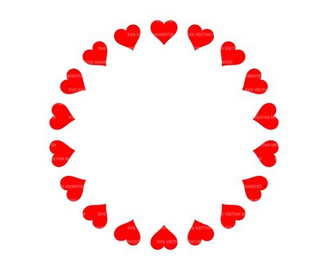 Red Heart Frame Svg Heart Monogram Heart Border Vector Cut Etsy