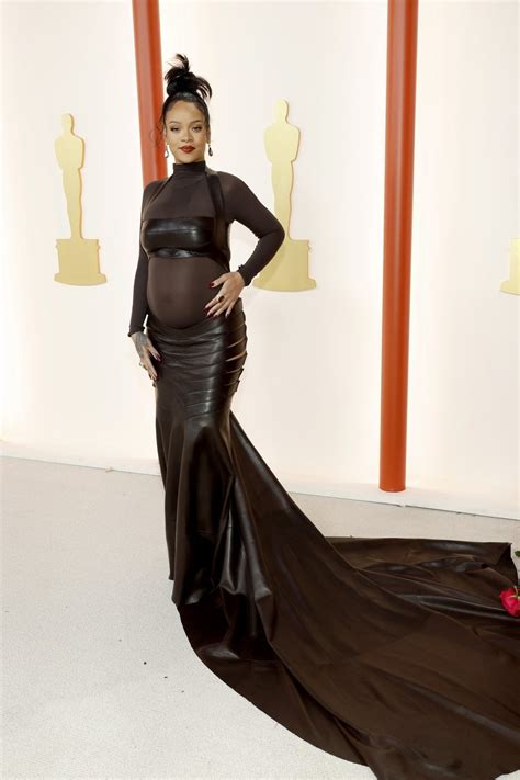 Rihanna Wearing Alaïa Oscars 2023