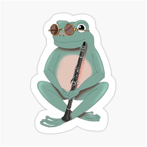 Clarinet Frog Sticker By Ms Mermaid2 Redbubble