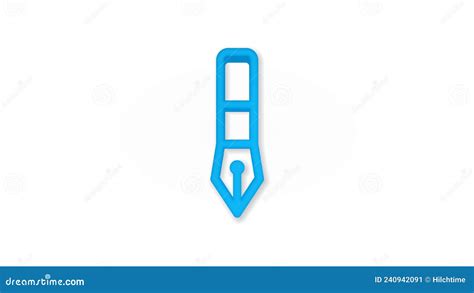 Fountain Pen Realistic Icon 3d Line Vector Illustration Top View
