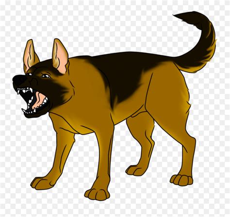 Snarling German Shepherd Clipart Cartoon Angry German Shepherd