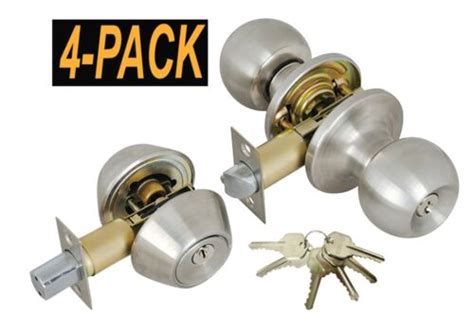 Grip Tight Tools Entry Door Knob Combo Lock Dbl Cyl Deadbolt And 24 Keys