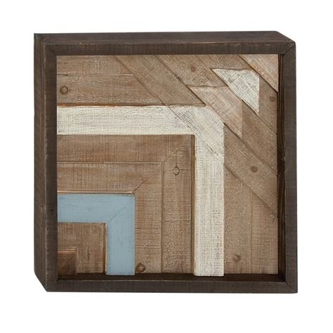 Decmode Rustic 20 X 20 Inch Wooden Geometric Wall Plaque