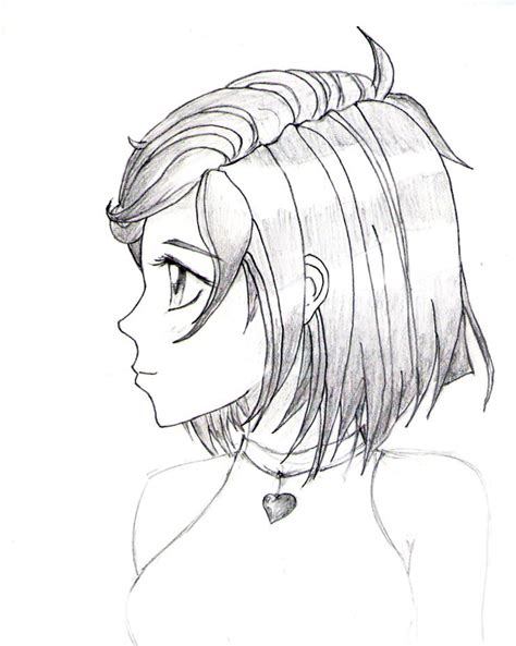 Manga Girl Side View By Admiralce On Deviantart
