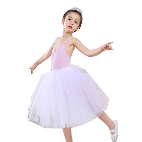 Children White Tutu Skirt Ballet Dance Professional Tutu Show Clothes