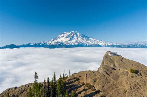 Mount Rainier And High Rock Lookout Stock Photo Download Image Now