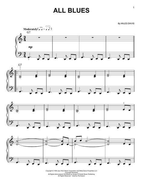 All Blues (Very Easy Piano) - Print Sheet Music Now