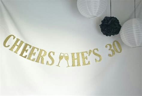Items Similar To Cheers Hes 30cheers To 30 Years Banner 30th Wedding