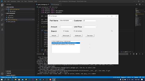 Python Tkinter Gui Sqlite3 Parts Manager Youtube