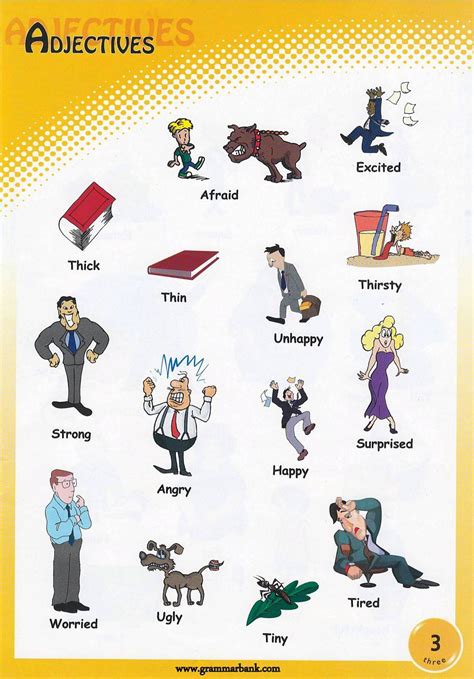 Positive adjectives that describe teachers: Adjectives Pictures - Download and Print