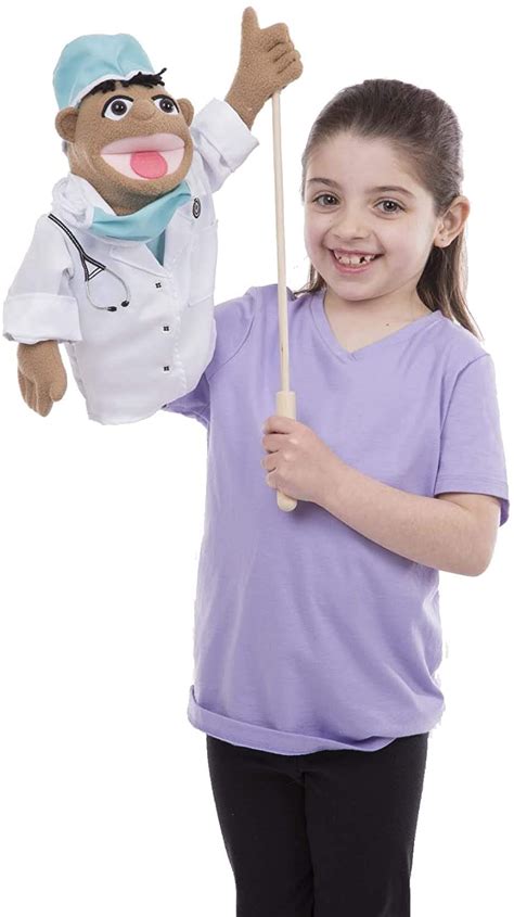 Melissa And Doug Surgeon Puppet With Doctor Scrubs And Detachable Wooden