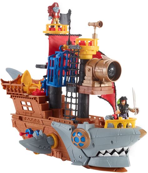 Fisher Price Imaginext Shark Bite Pirate Ship Playset With Pirate