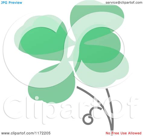 Clipart Of A Green Abstract Shamrock Royalty Free Vector Illustration