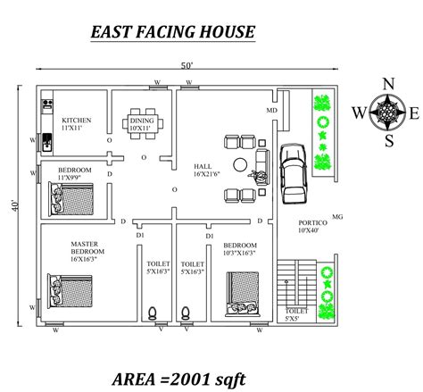 50x40 Fully Furnished Wonderful 3bhk East Facing House Plan As Per
