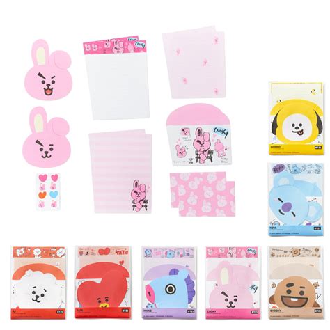 Official Bt21 Letter Papers Set By Linefriends Tata Cooky Authentic