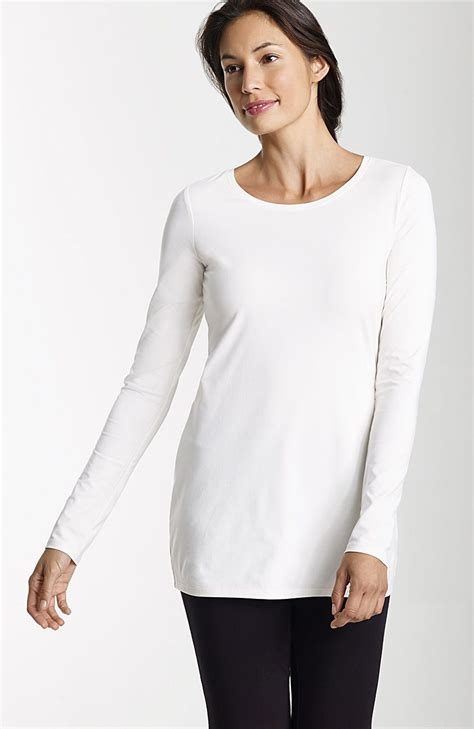 A smocked scoopneck tee from j. Pure Jill long-sleeve stretch cotton tee at J.Jill ...