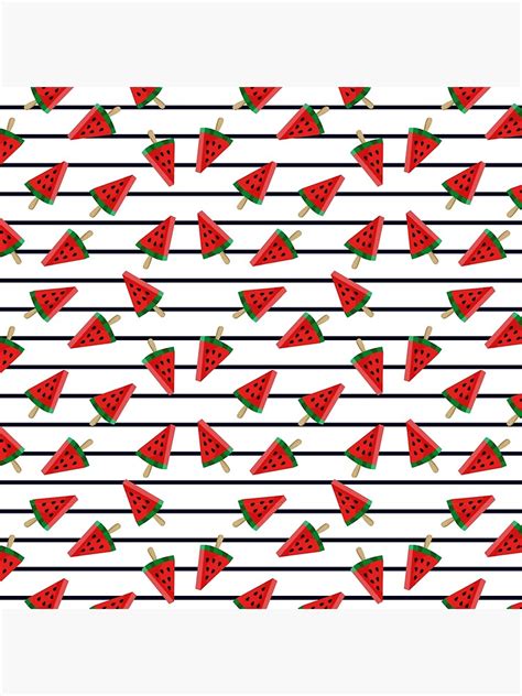 Adorable Yummy Watermelons Popsicle Ice Creams Summer Pattern In Green