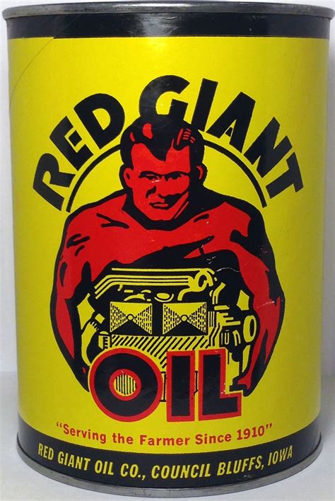 Red Giant Oil Can Front Vintage Oil Cans Oils Oil And Gas