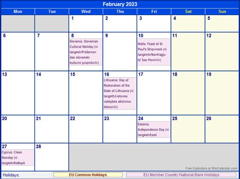 February 2023 Holiday Calendar Get Latest News 2023 Update