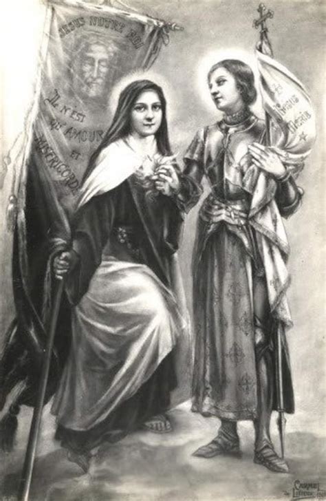St Therese And St Joan Holy Card Etsy