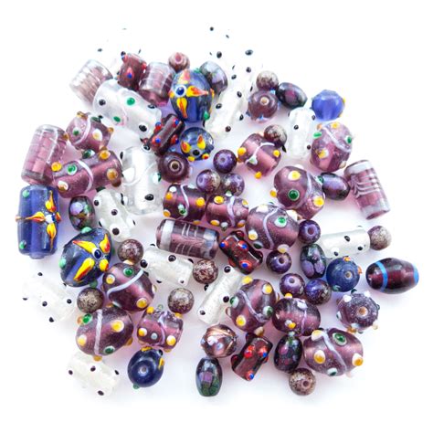 Glass Beads For Jewelry Making For Adults 60 80 Pieces Lampwork Murano Loose Beads For Diy And