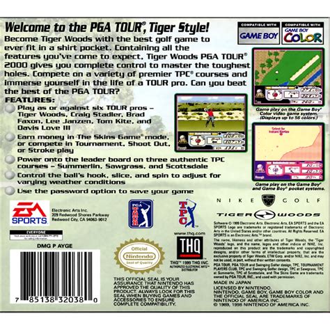 Tiger Woods Pga Tour 2000 Nintendo Game Boy Color Gbc Outlaws