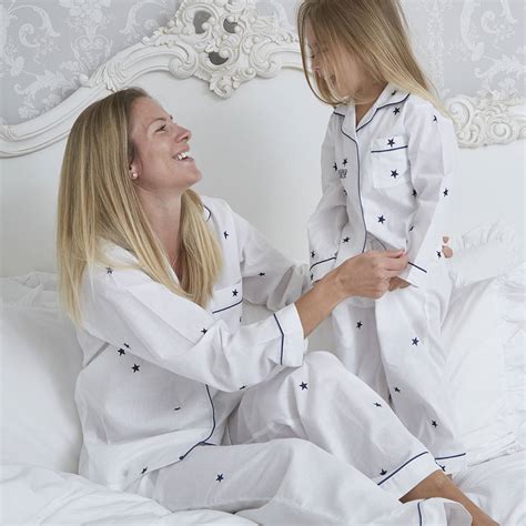 Personalised Girl S Embroidered Star Cotton Pyjamas By Mini Lunn