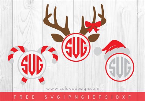 Download Free Christmas Monogram SVG, PNG, EPS & DXF by Caluya Design
