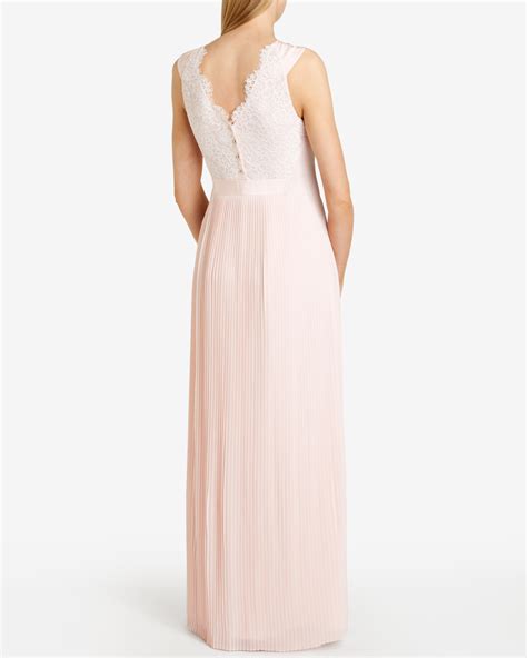 Ted Baker Bai Reversible Pleated Maxi Dress In Nude Pink Natural Lyst