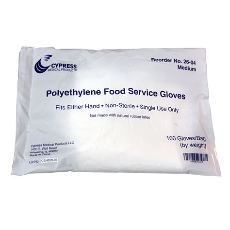 Nitrile gloves offer resistance to citrus oils and fatty meats, making them great for heavier duty foodservice tasks. FOOD GUARD® Polyethylene Gloves | Cypress Medical