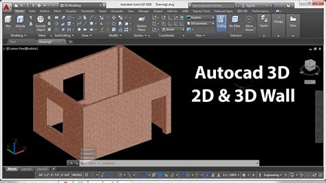 Autocad 3d Tutorial How To Create 3d Wall In Autocad Youtube
