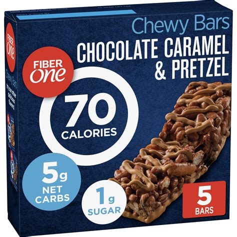 fiber one 70 calorie chewy snack bars chocolate caramel and pretzel 5 ct