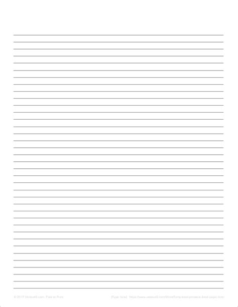 Horizontal Lined Writing Paper Template Floss Papers