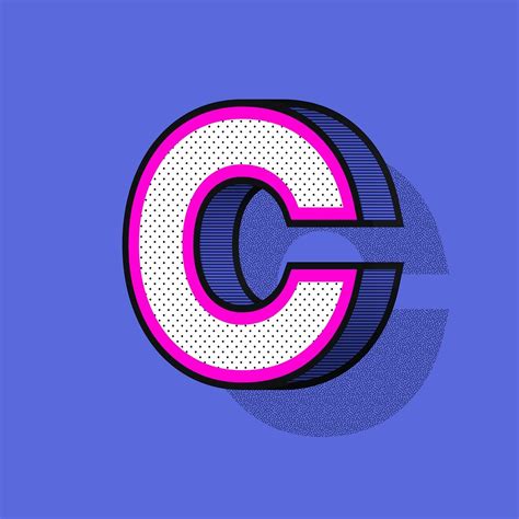 Letter C Isometric Halftone Effect Typography Free Image By Rawpixel