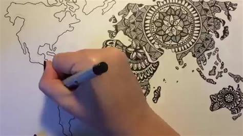 Zentangle Doodle World Map Youtube