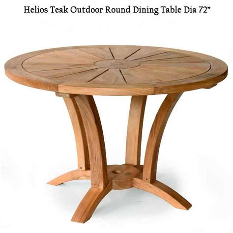 6 Feet Teak Heavy Built Round Outdoor Table Helios Teak Patio