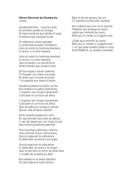 Himno Nacional Y Otros De Centroamerica Pdf