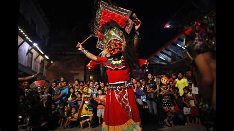 special newari cultural dance during gaijatra festival in bhaktapur gai jatra festival in
