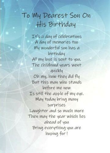 To My Son On His Birthday A5 Card Birthday Card For Him Birthday