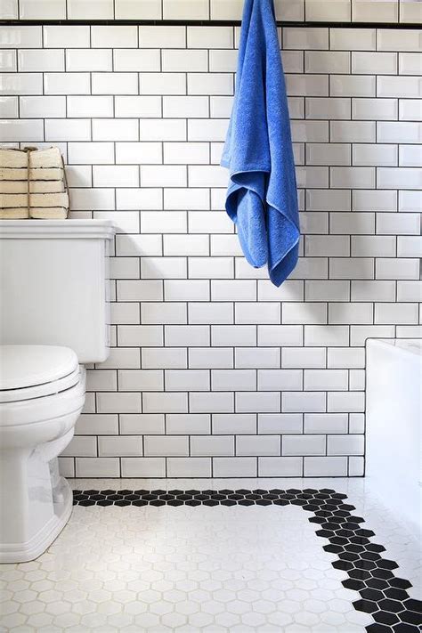 Oct 06, 2020 · this bathroom from formandbalance features a salmon stacked bond subway tile that complements the beautiful terrazzo tile on the wall. Bathroom with Black and White Hex Tile Floor ...