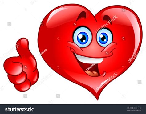Emoticon Thumb Heart Stock Vector 64134445 Shutterstock