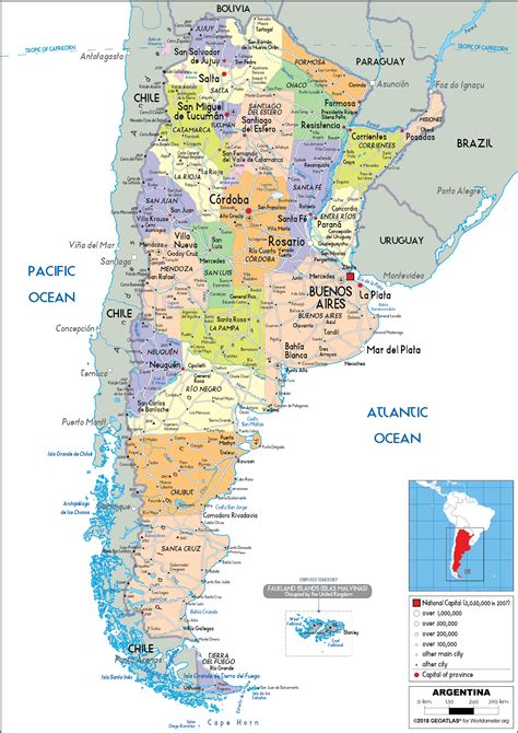 Detailed Political Map Of Argentina Ezilon Maps 460