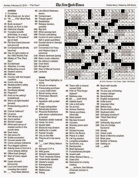 La Times Crossword Puzzle Printable Version Printable Printable